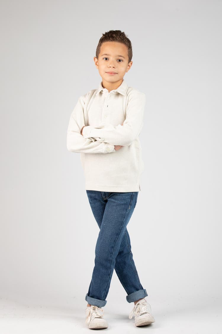 Long sleeves cotton polo