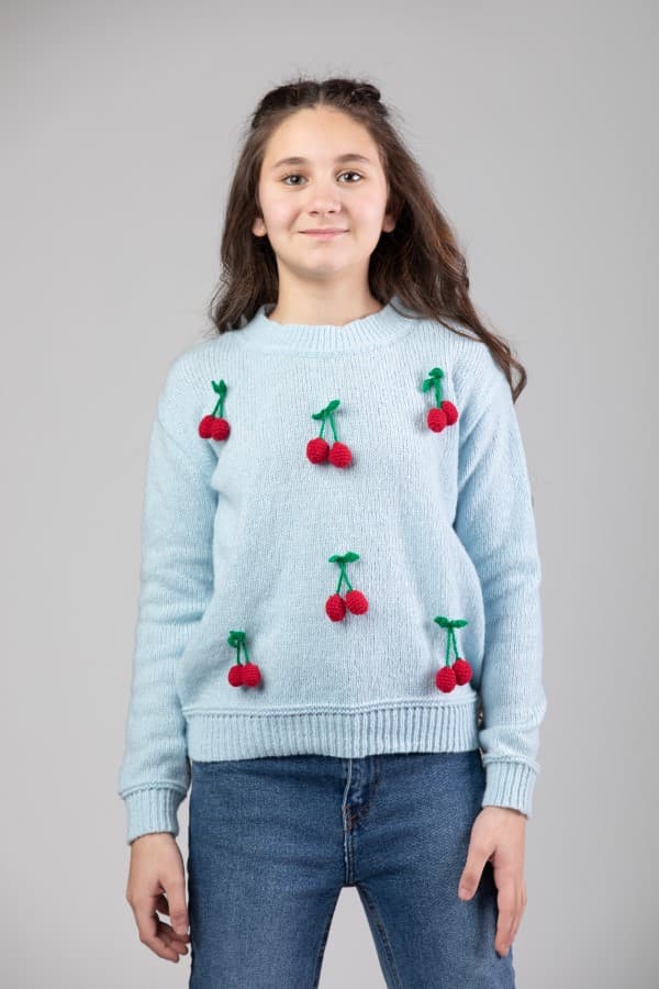 Knitted Sweater  With  Handmede  Details