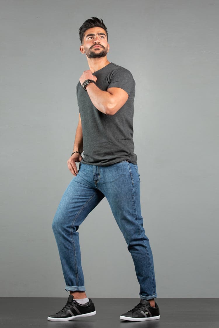 basic cotton-blend T-shirt