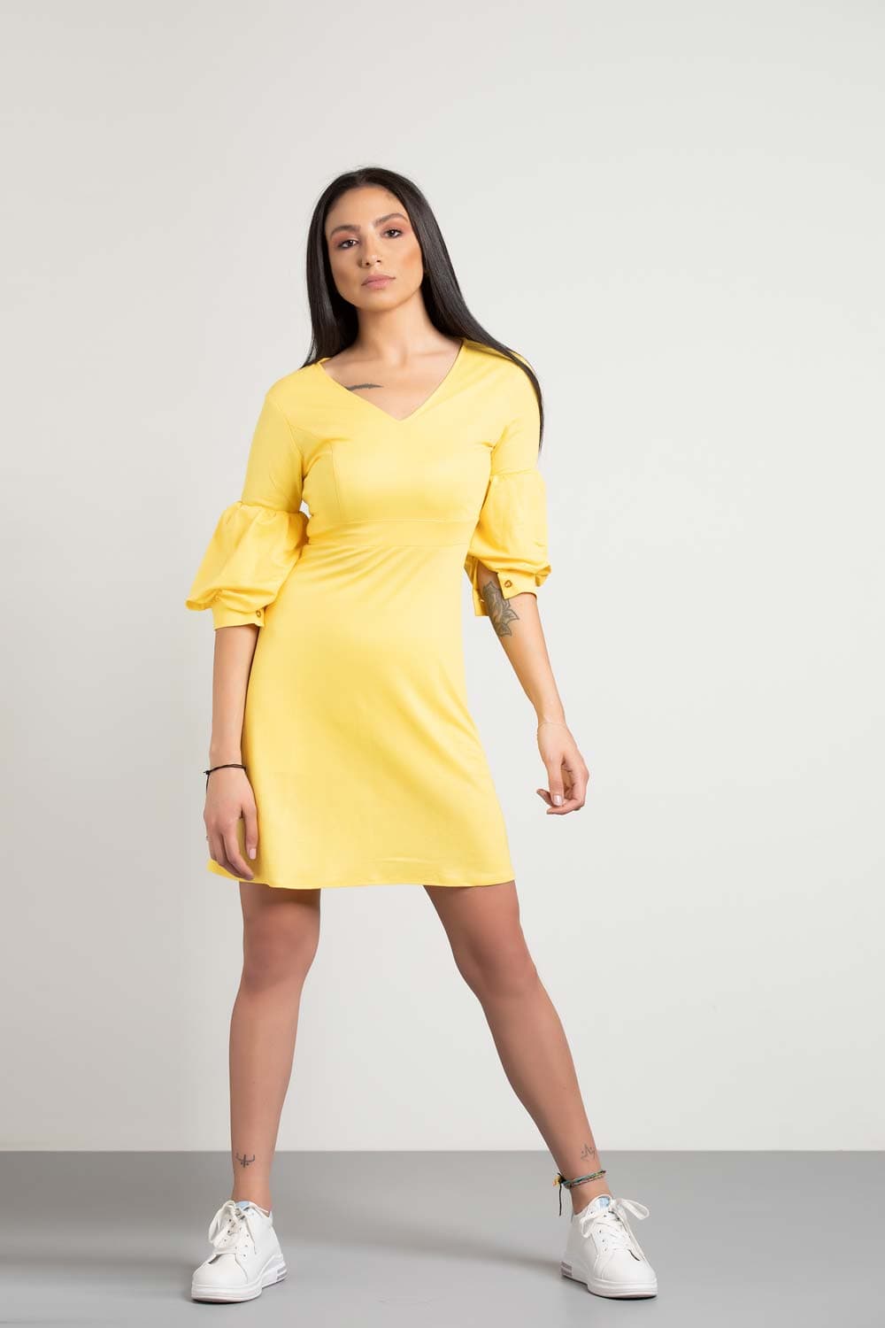 PUFFY SLEEVES DRESS