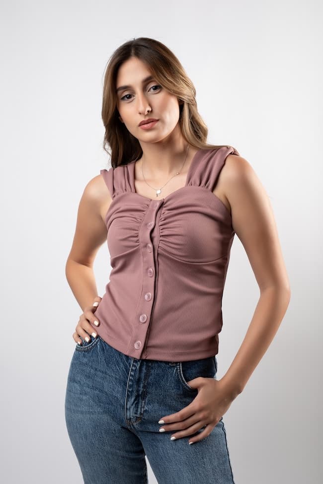 Rib Sleeve Less Top