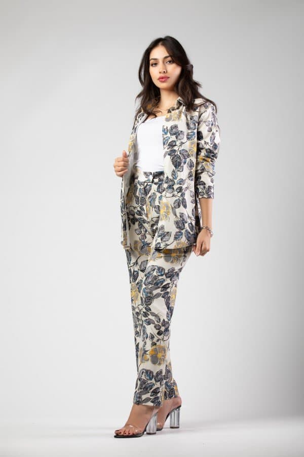 Linen Straight Pant Printed Fabric