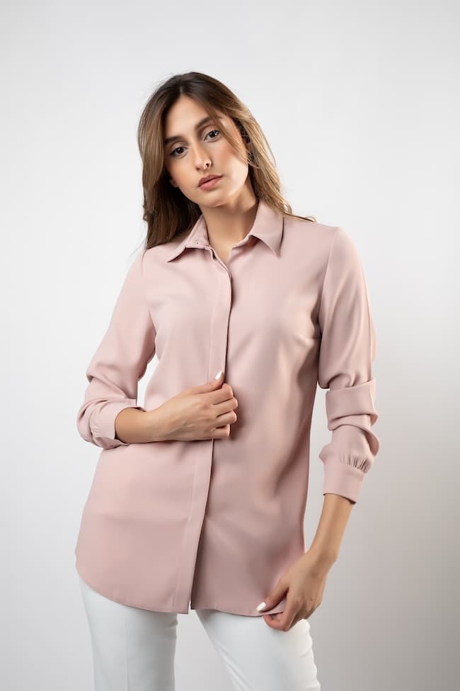 Crepe Long Sleeve Shirt