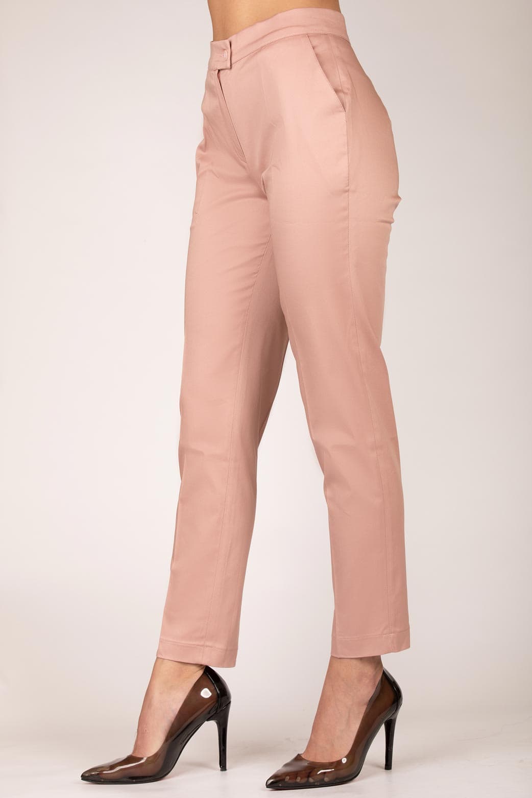 Straight high waist trousers