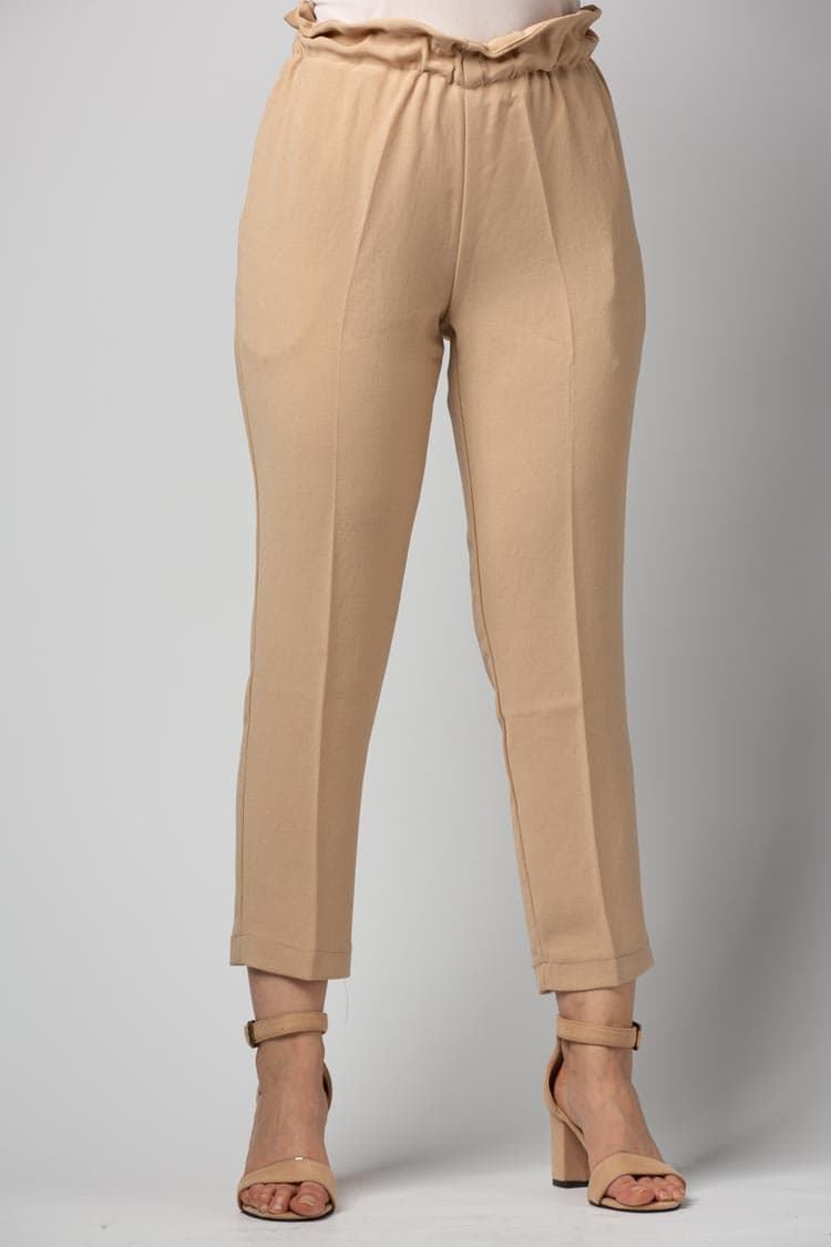 High-waist straight pants