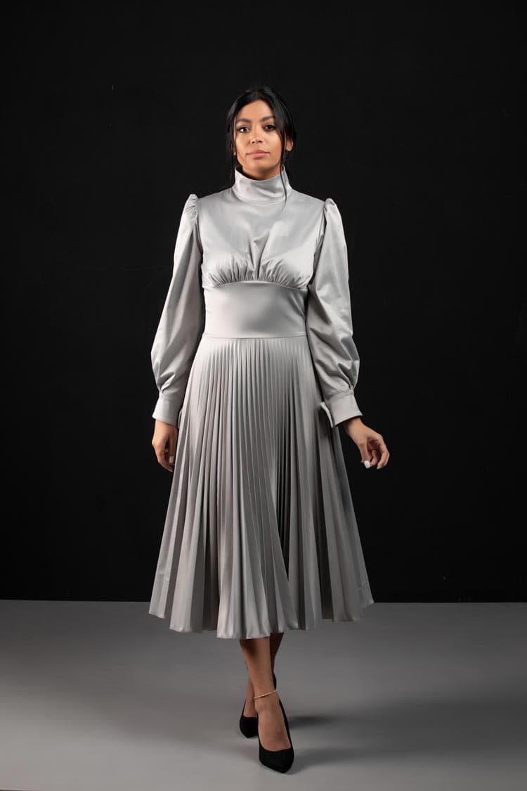 Pleated Midi Dress