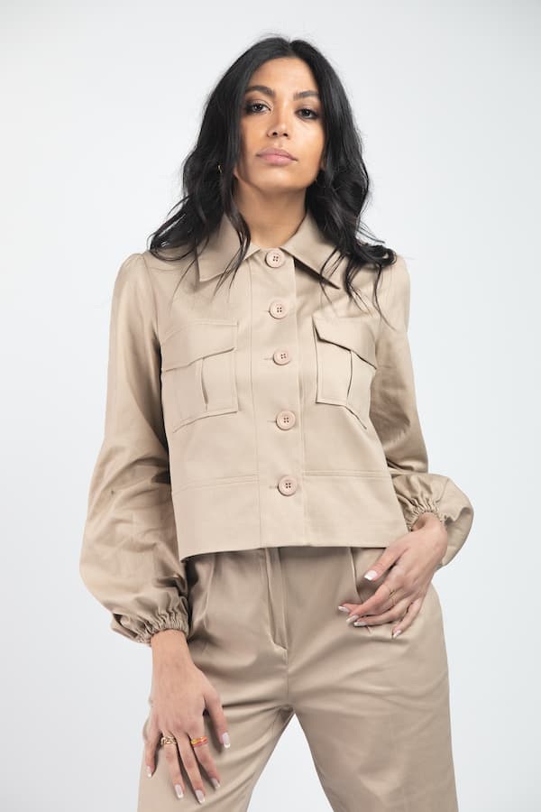 cotton cropped jacket