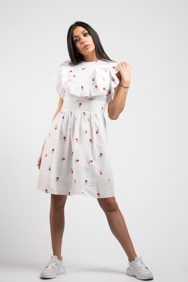 embrodired voile dress