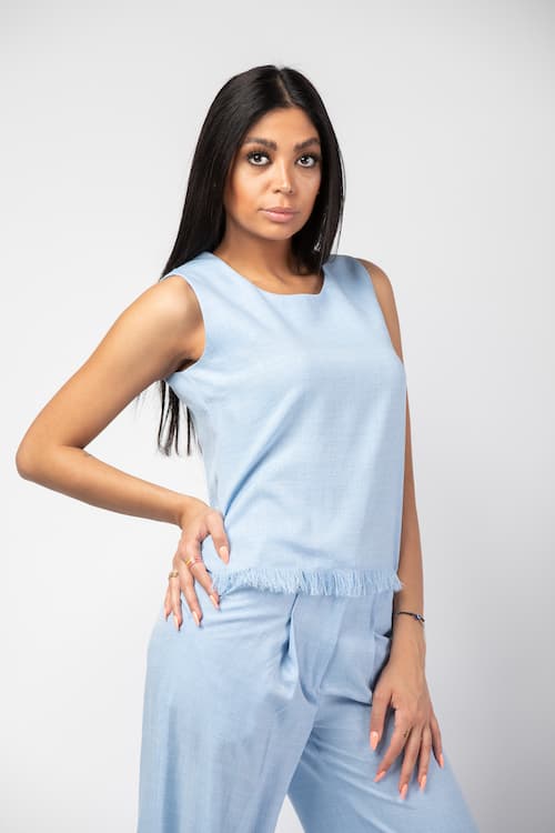 Rounded Neck Flowy Top