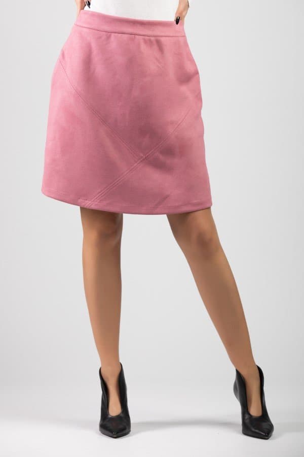 Midi Skirt Suede Fabric