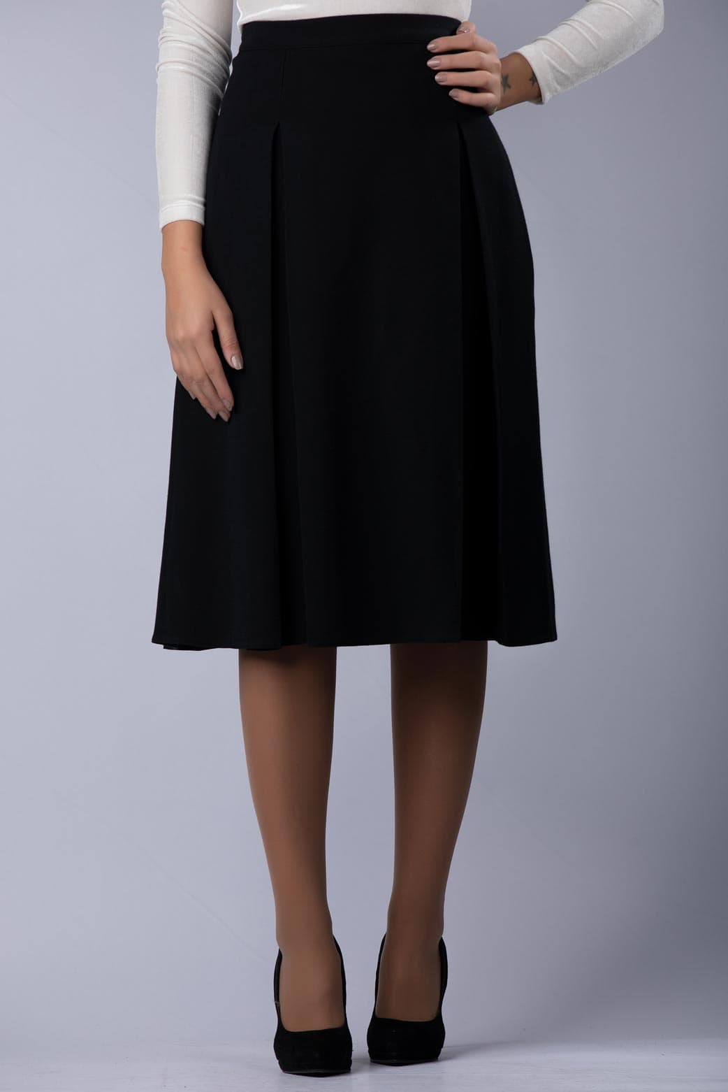 ruffled midi skirt