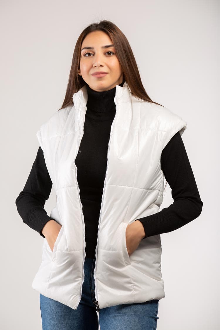 guilted zipper gilet