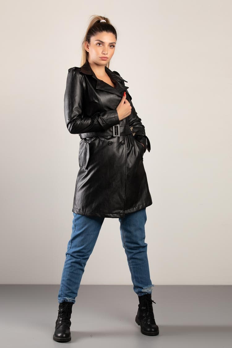 belt leather jacket
