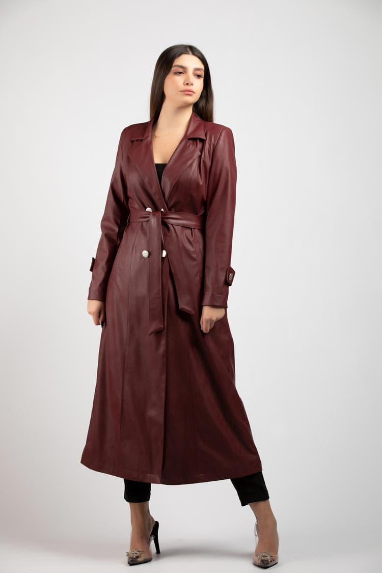 Faux Leather Coat