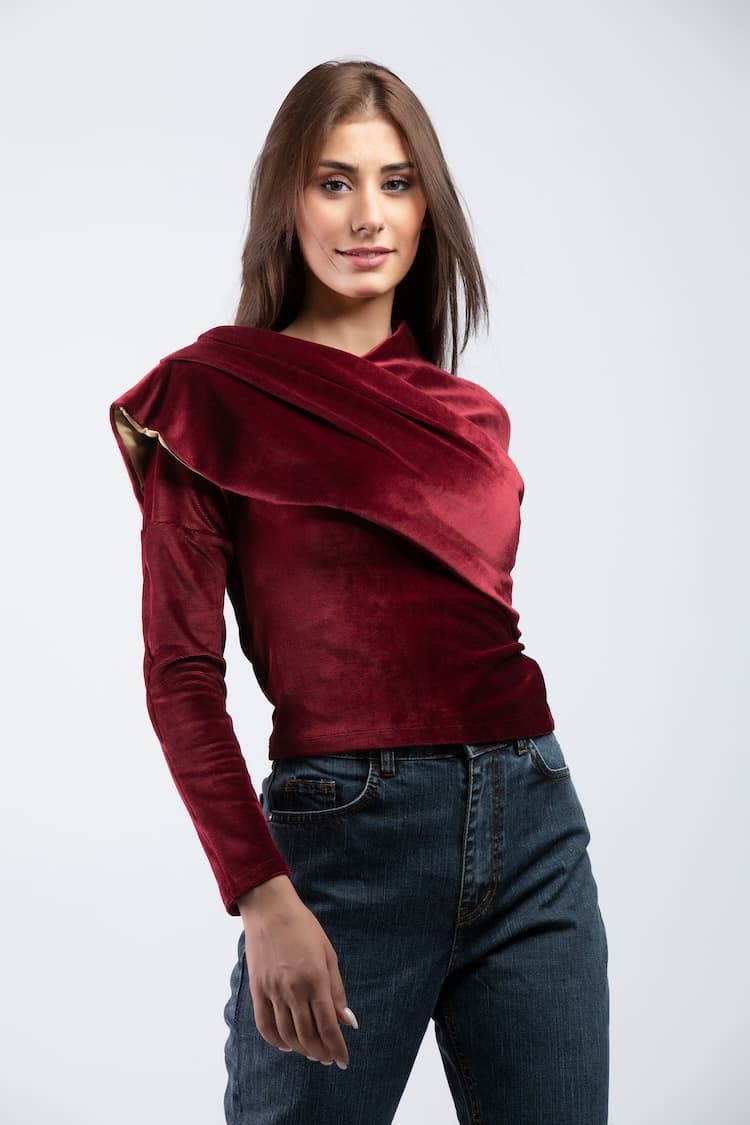 velvet off shoulder top