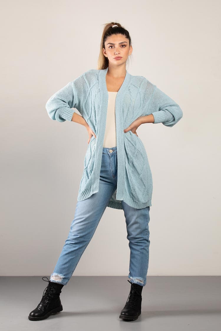 belted knitted cardigan