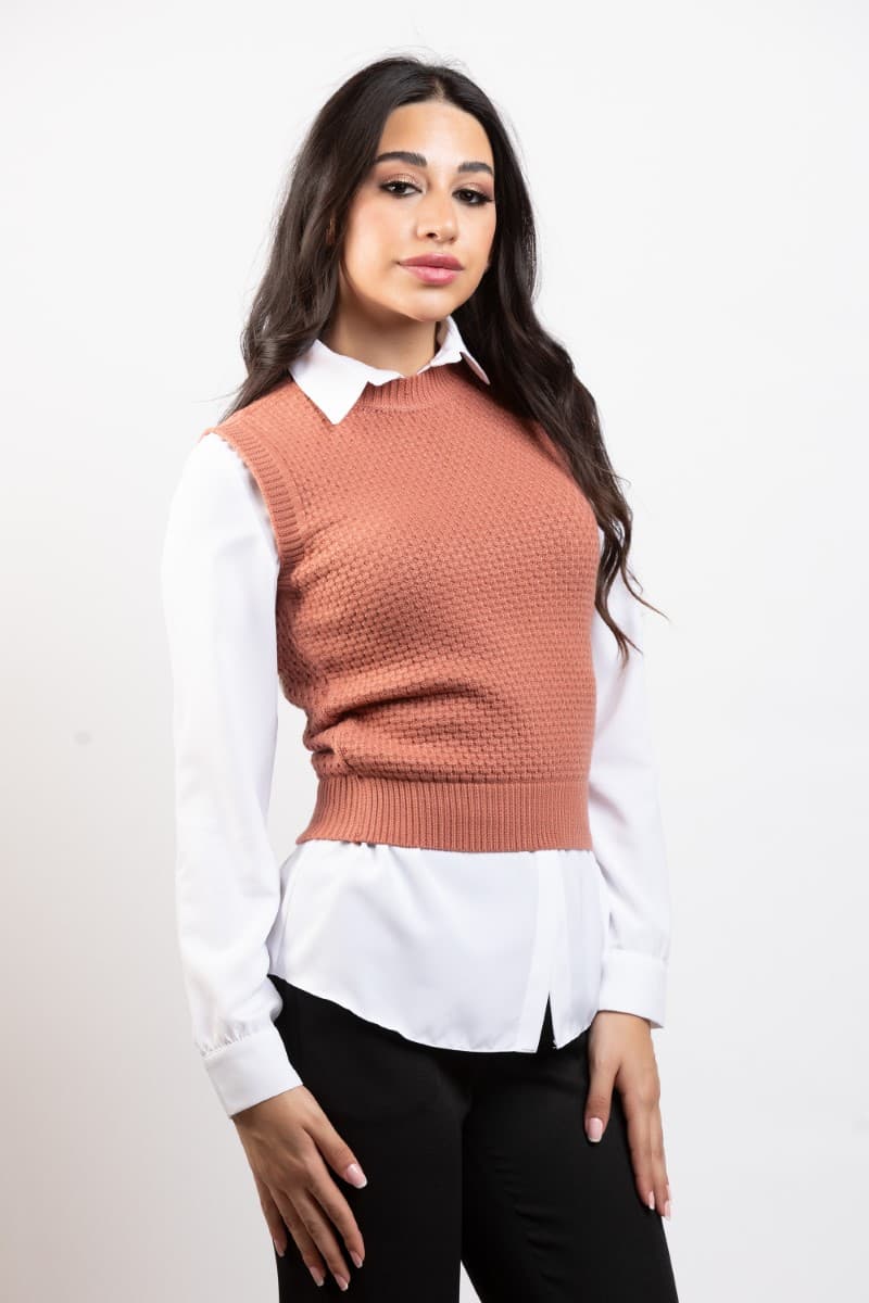 Sleeve Less Knitted Top