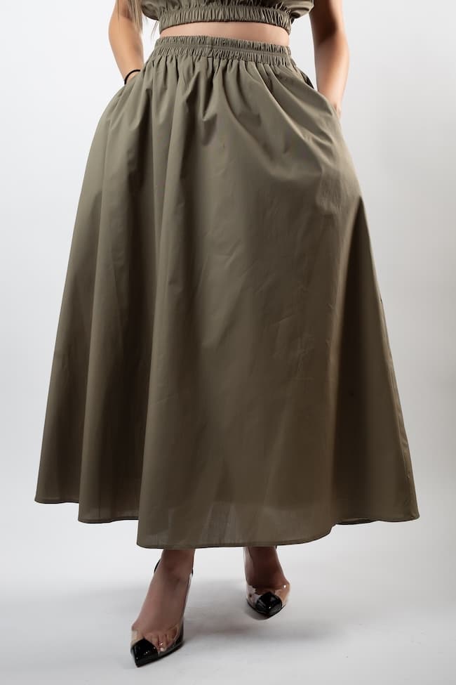 Poplin Long Skirt