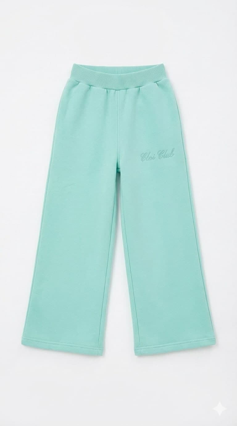 Fleece Straight Pant With Embroidery