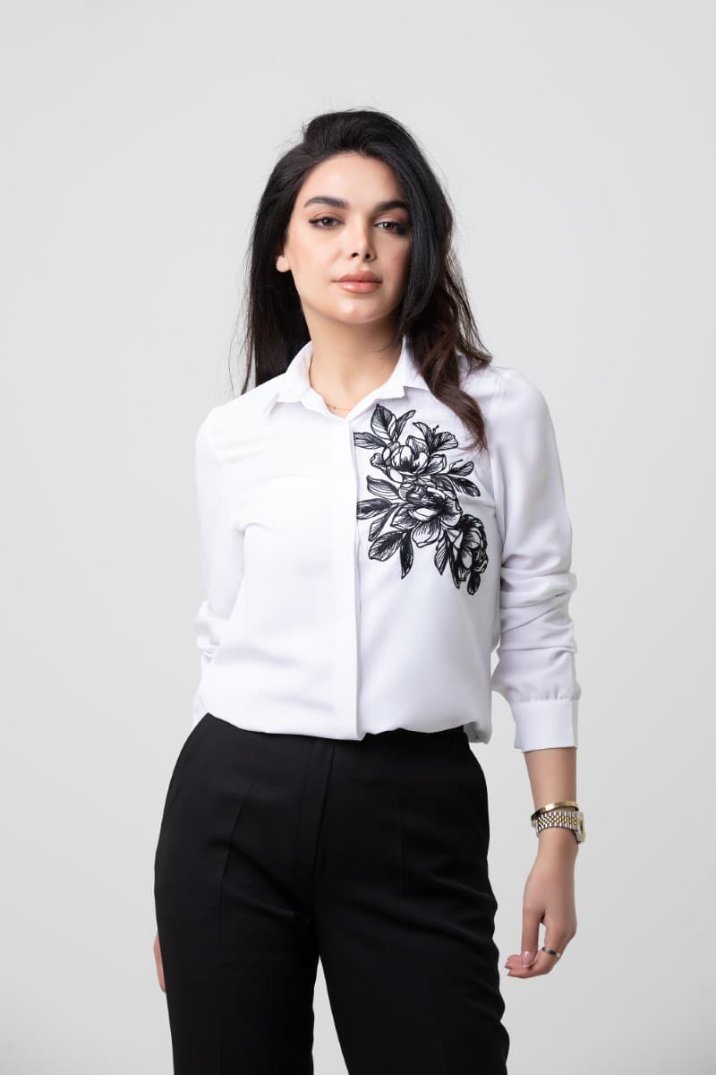 Long Sleeve Shirt With Embroidery