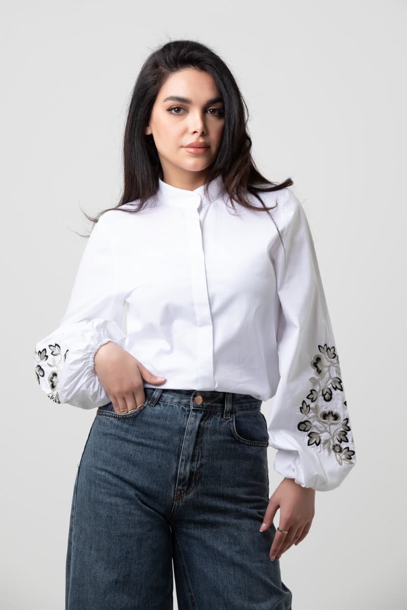 Long Sleeve Shirt With Embroidery