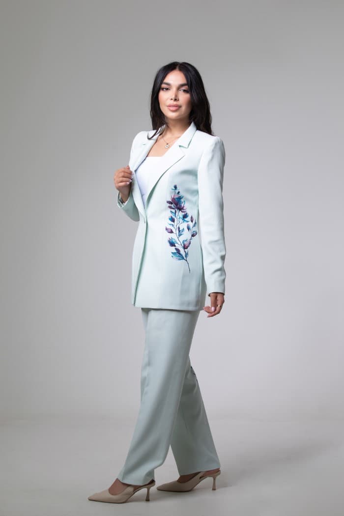 Straight Pant With Printed
