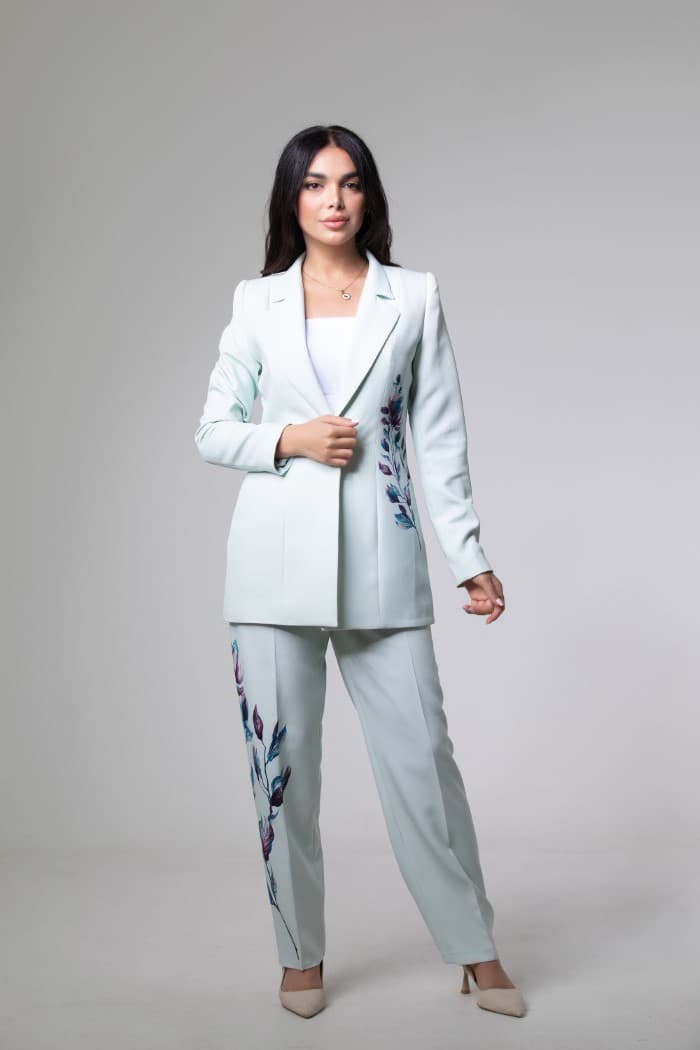 Suit Jacket With Printed