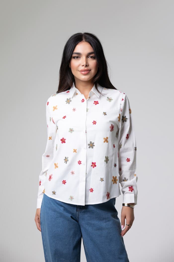 Long Sleeve Shirt With Embroidery