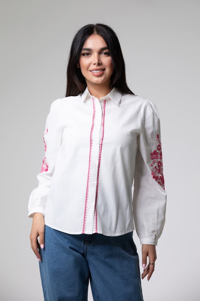 Long Sleeve Shirt With Embroidery