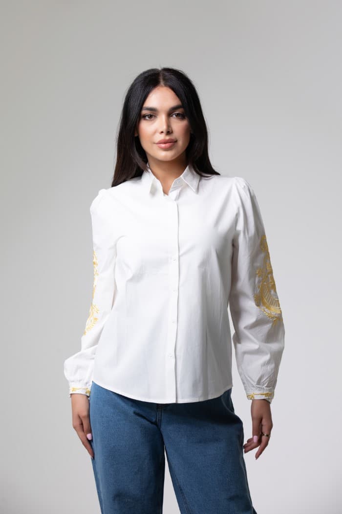 Long Sleeve Shirt With Embroidery