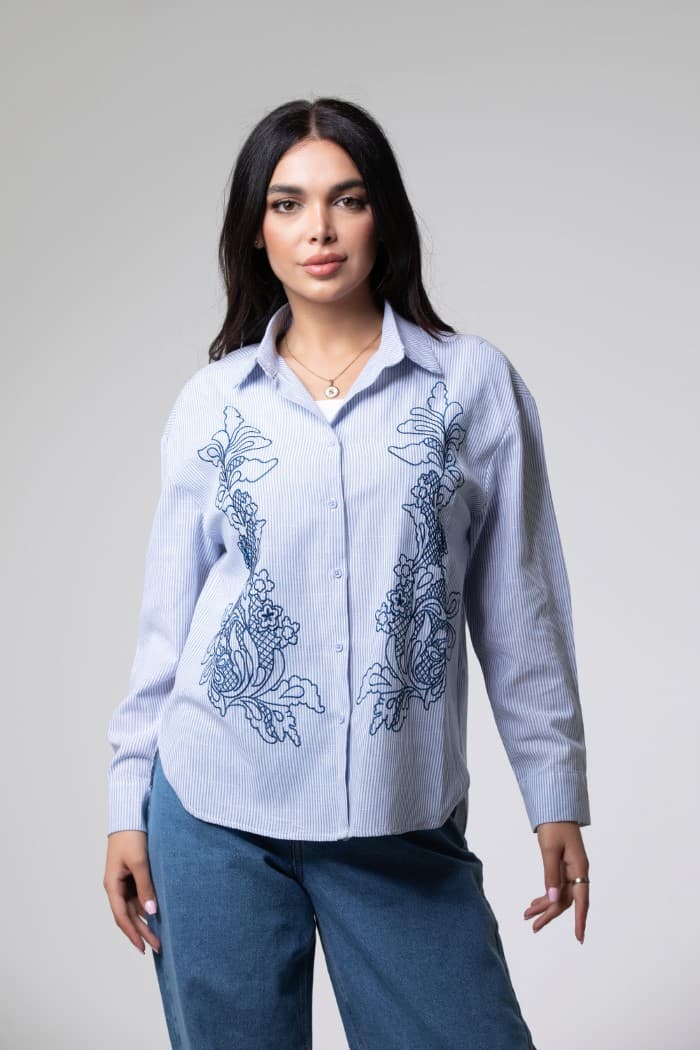 Long Sleeve Shirt With Embroidery
