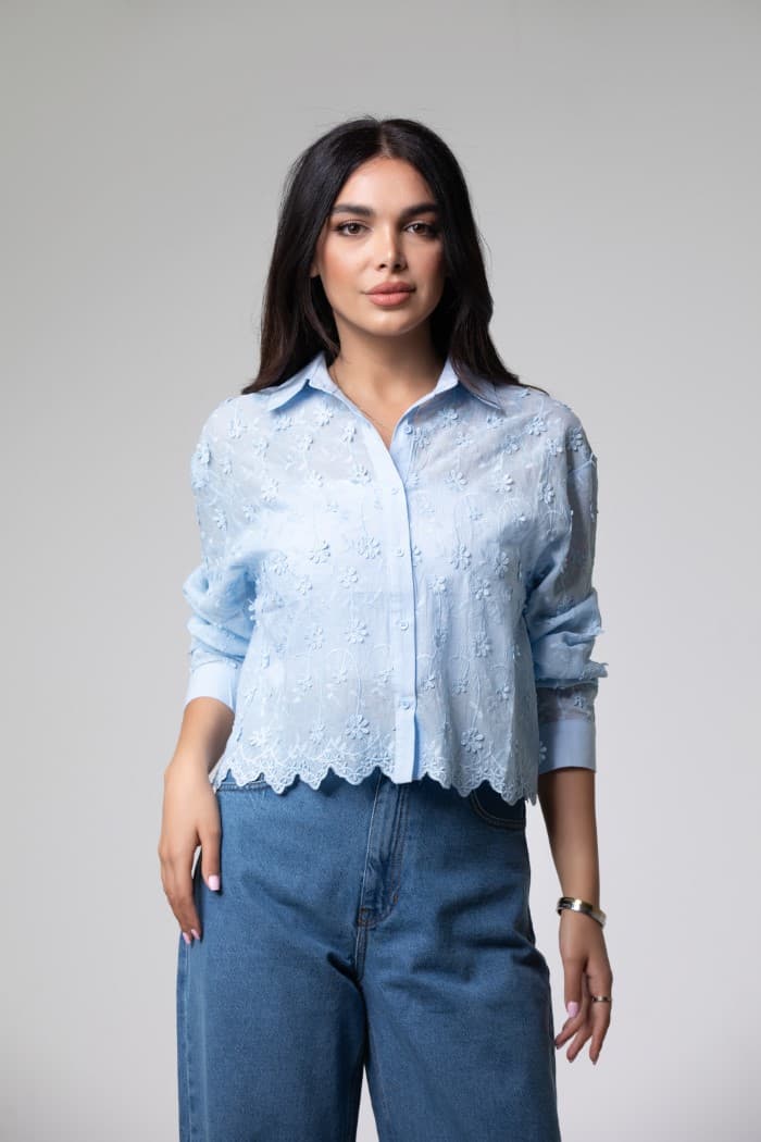 Long Sleeve Shirt With Embroidery