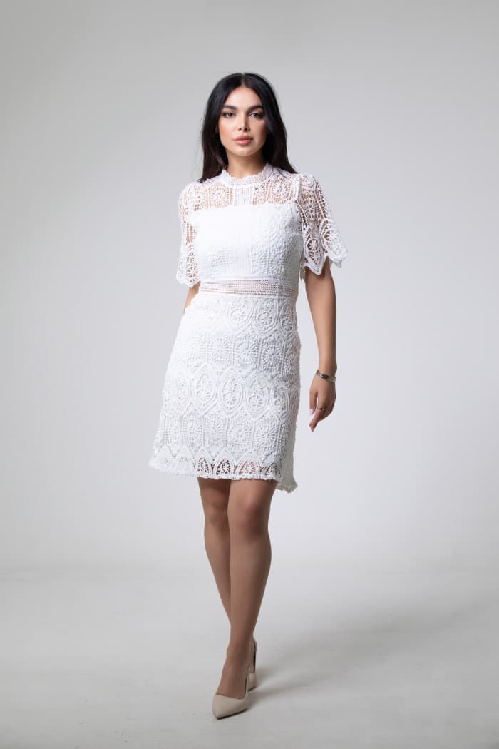 Short Guipure Lace Dress