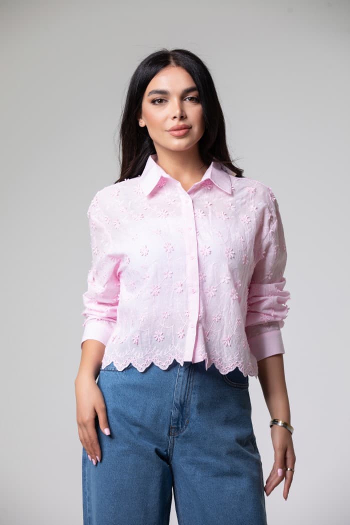 Long Sleeve Shirt With Embroidery