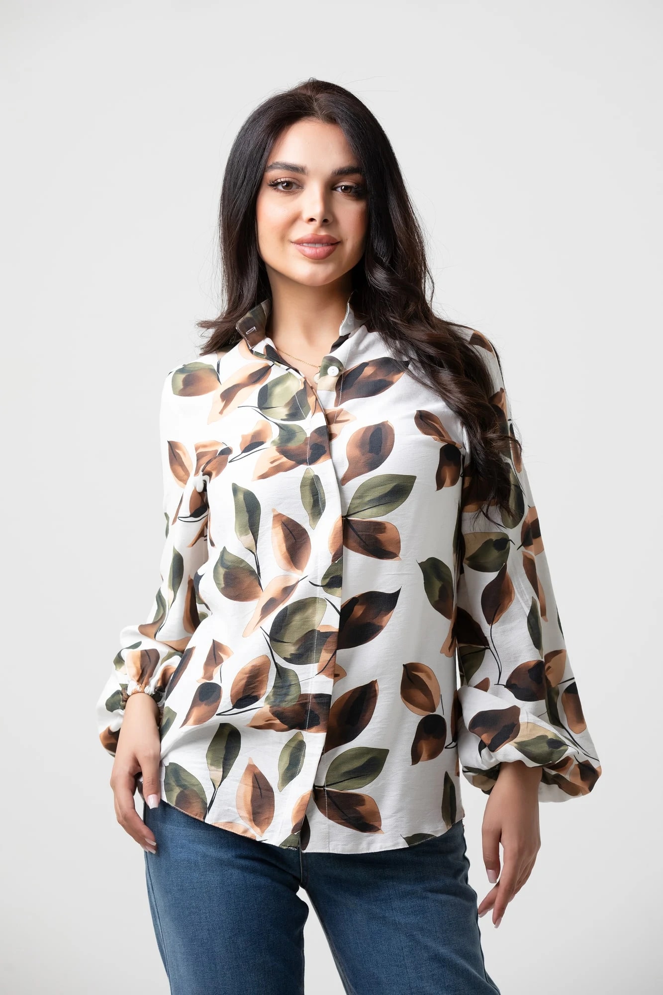 Printed Linen Long Sleeve Shirt